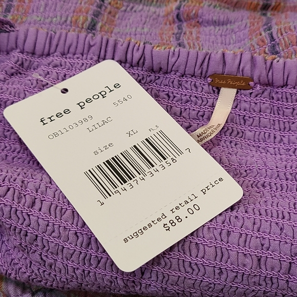 FREE PEOPLE Purple Plaid Cherry Bomb Bustier Top - Picture 4 of 4